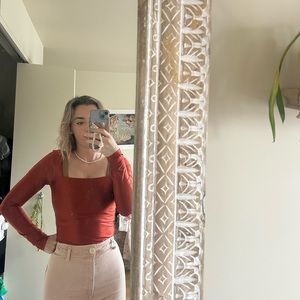 Babaton burnt orange body suit